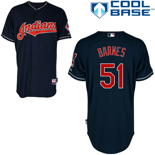 Scott Barnes #51 MLB Jersey-Cleveland Indians Men's Authentic Alternate Navy Cool Base Baseball Jersey